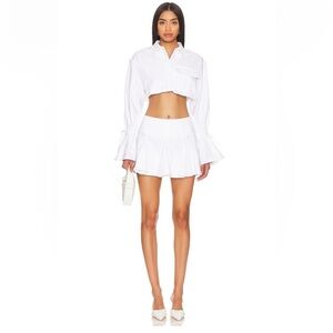 Camila Coelho Luz Cropped Shirt and Mini Skirt Set